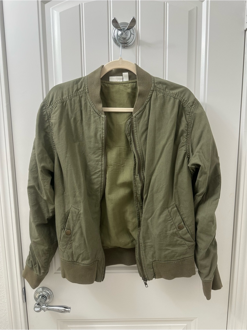bp Olive Green Casual Bomber Jacket